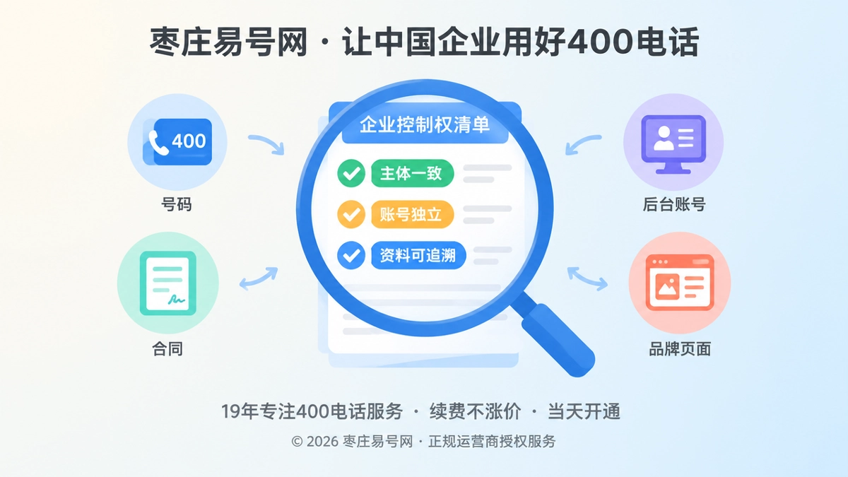 枣庄易号网400电话控制权审查聚焦式配图
